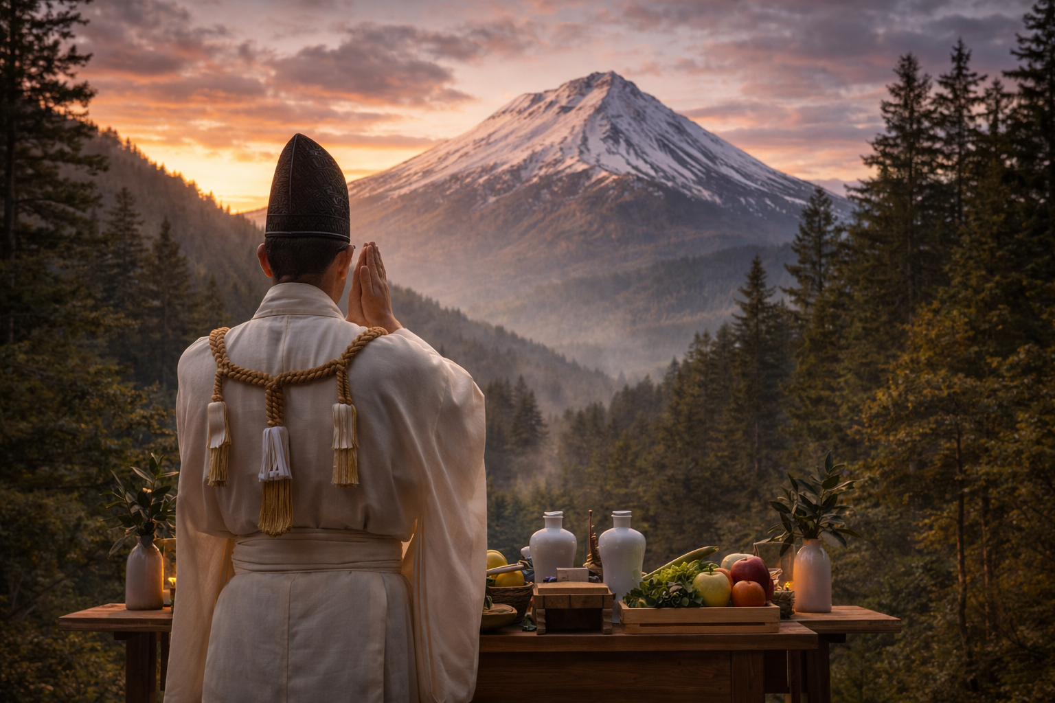 山への祈祷